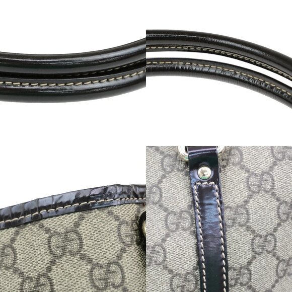 GUCCI Logo GG Pattern Shoulder Tote Bag Supreme Leather Brown GHW Italy 80YH145 - Picture 10 of 15